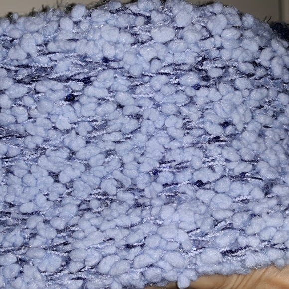 INC Fluffy Knit Winter Long Scarf Blue Cozy Warm Mixed Media Fringe Sparkles - Picture 6 of 9